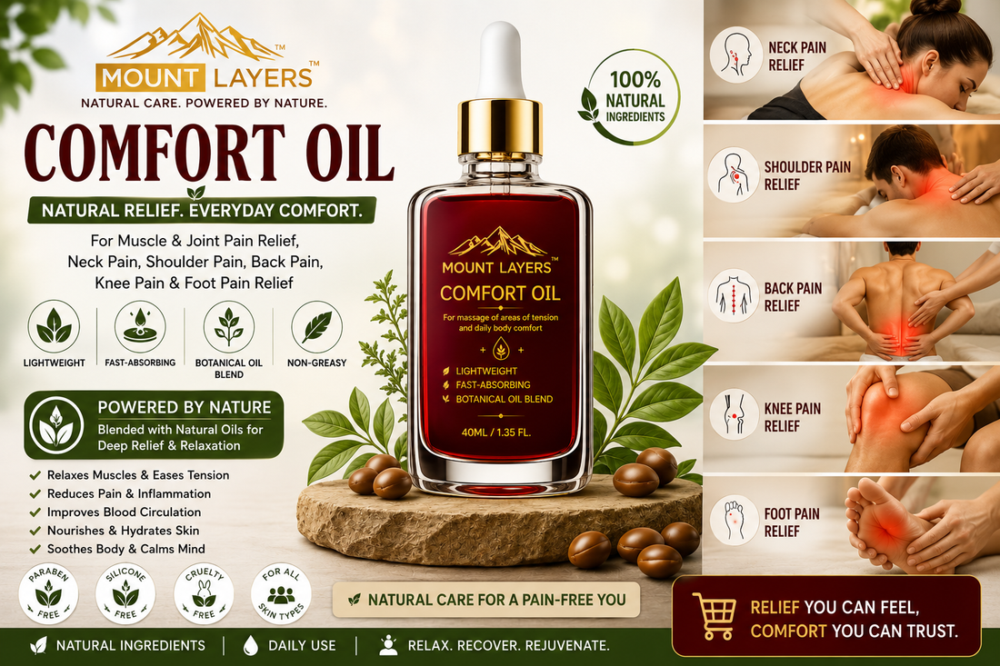 Mount Layers Comfort Oil: A Natural Way to Relax Muscles and Soothe Everyday Tension Mount Layers