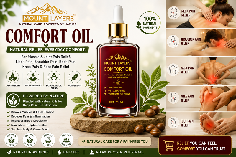 Mount Layers Comfort Oil: A Natural Way to Relax Muscles and Soothe Everyday Tension Mount Layers