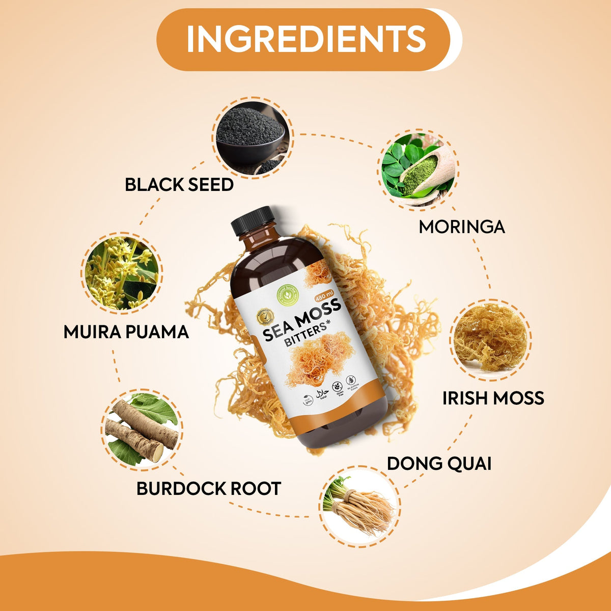 Sea Moss Bitters 480 mls Yunani Herbs