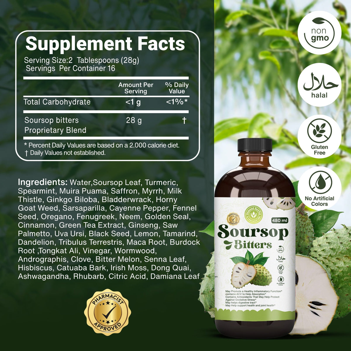 Soursop Bitters 480 mls Yunani Herbs