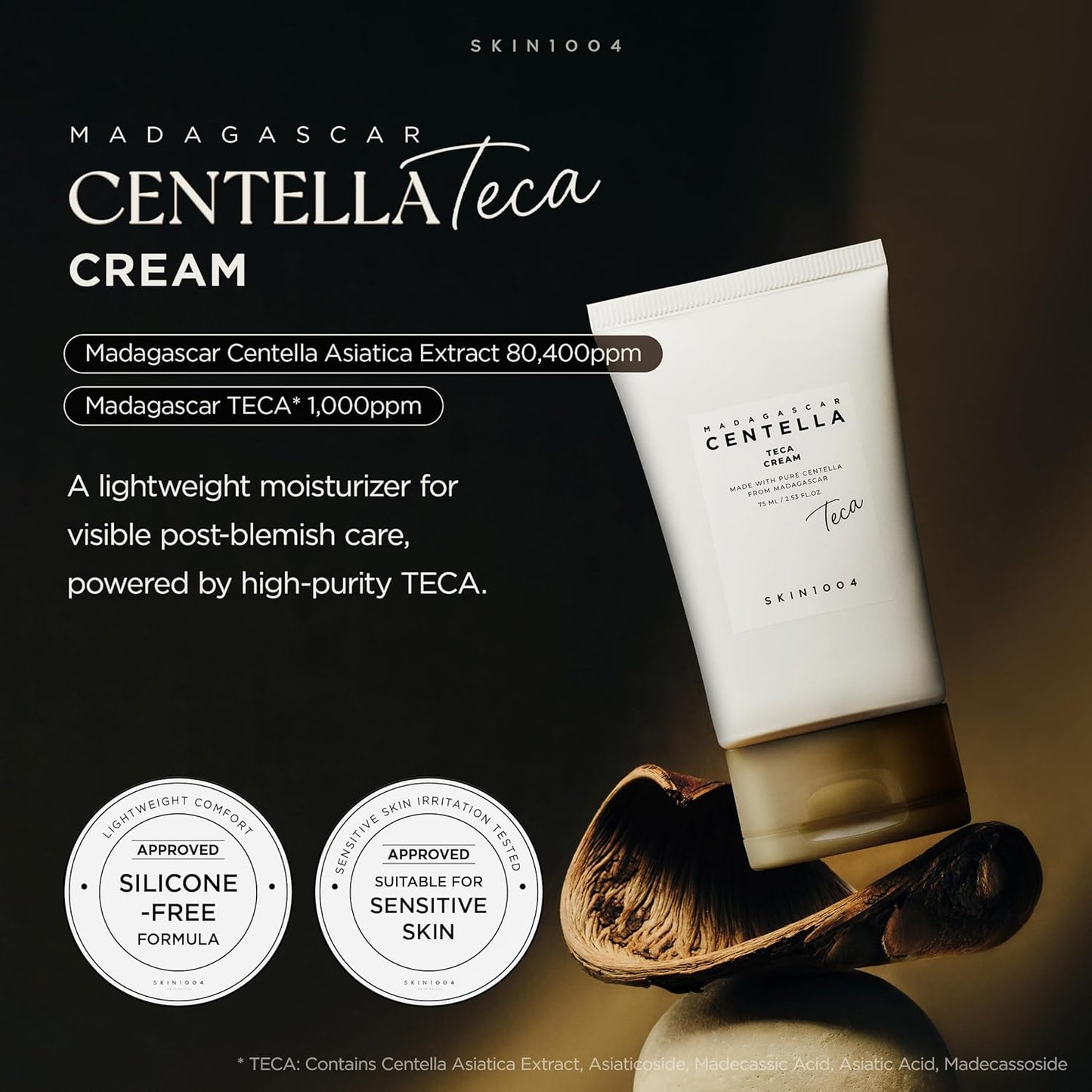 SKIN1004 Madagascar Centella TECA Cream 75ml Hydrating Cica Face Cream for Oil Balance, Skin Barrier Repair & Blemish Care Mount Layers