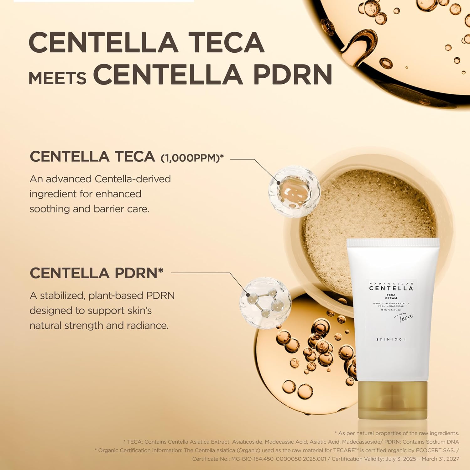 SKIN1004 Madagascar Centella TECA Cream 75ml Hydrating Cica Face Cream for Oil Balance, Skin Barrier Repair & Blemish Care Mount Layers