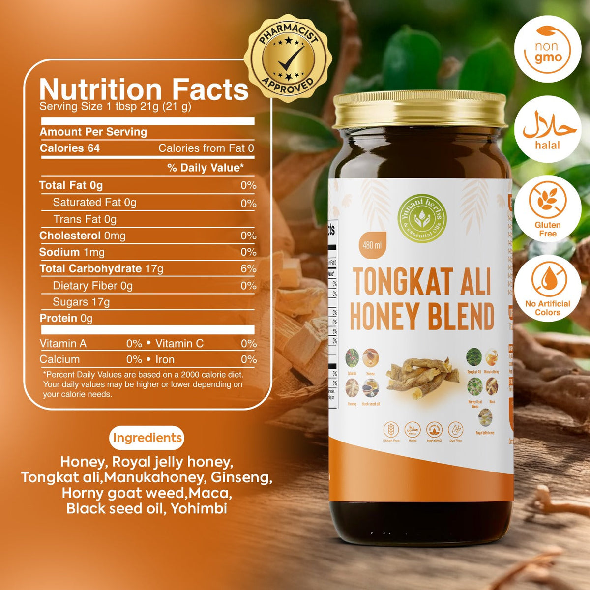 Yunani Herbs - Tongkat Ali Honey Blend Yunani Herbs