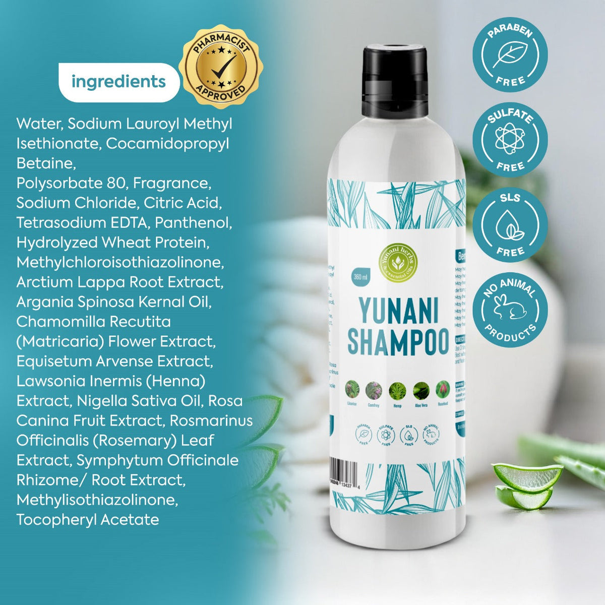 Yunani Shampoo Complete Herbal Solution Yunani Herbs