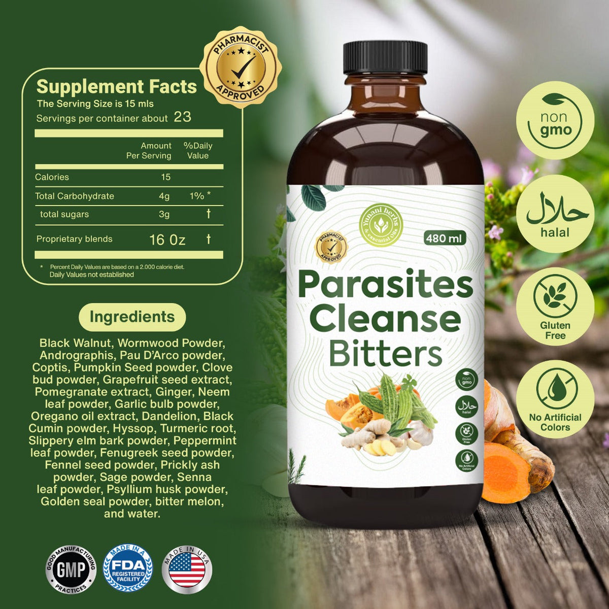 Parasite Cleanse Bitters 480 mls Yunani Herbs
