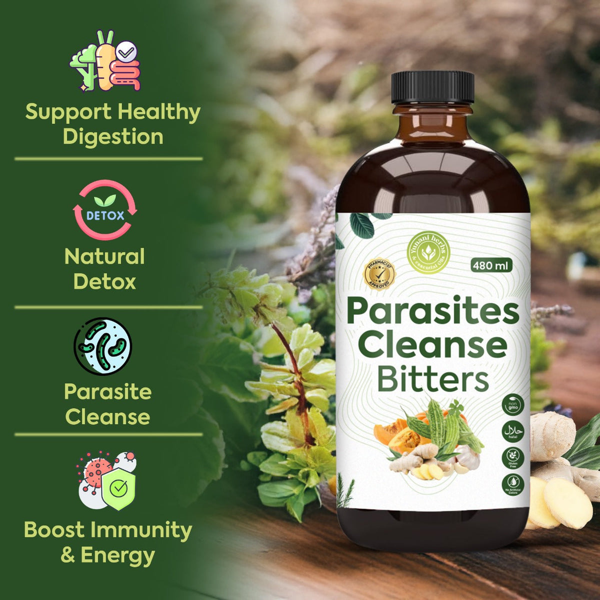 Parasite Cleanse Bitters 480 mls Yunani Herbs