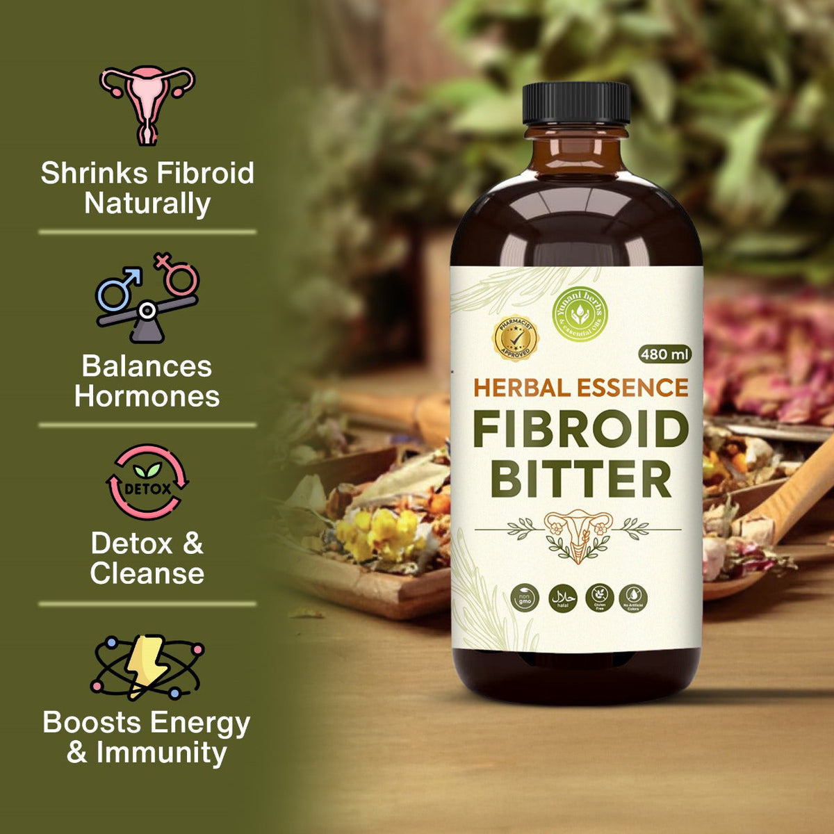 Fibroid Bitters 480 mls Yunani Herbs
