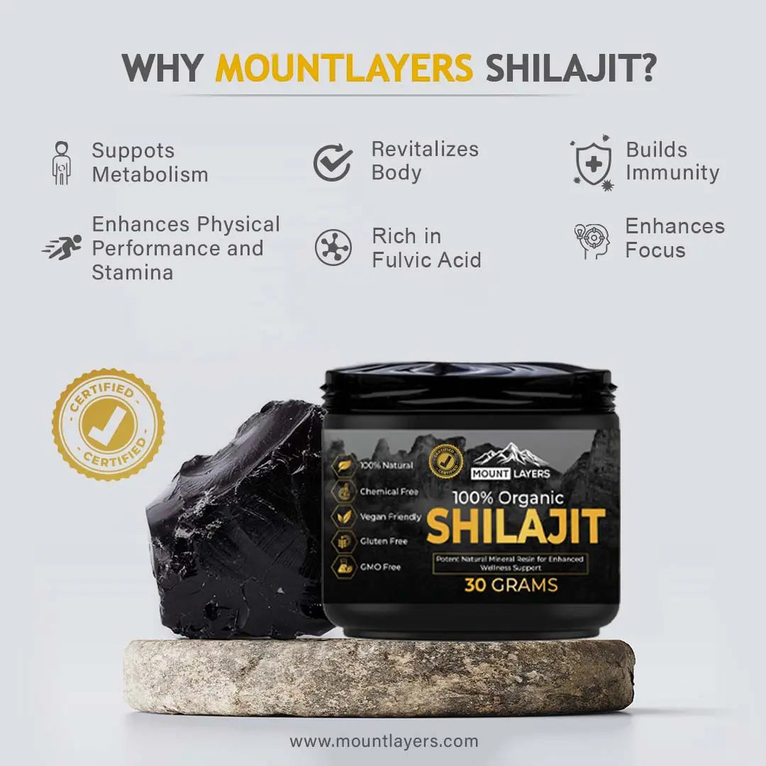 Original Himalayan Shilajit for Men & Women with 85+ Trace Minerals - Health & Wellness - 60 Servings - 30g Jar